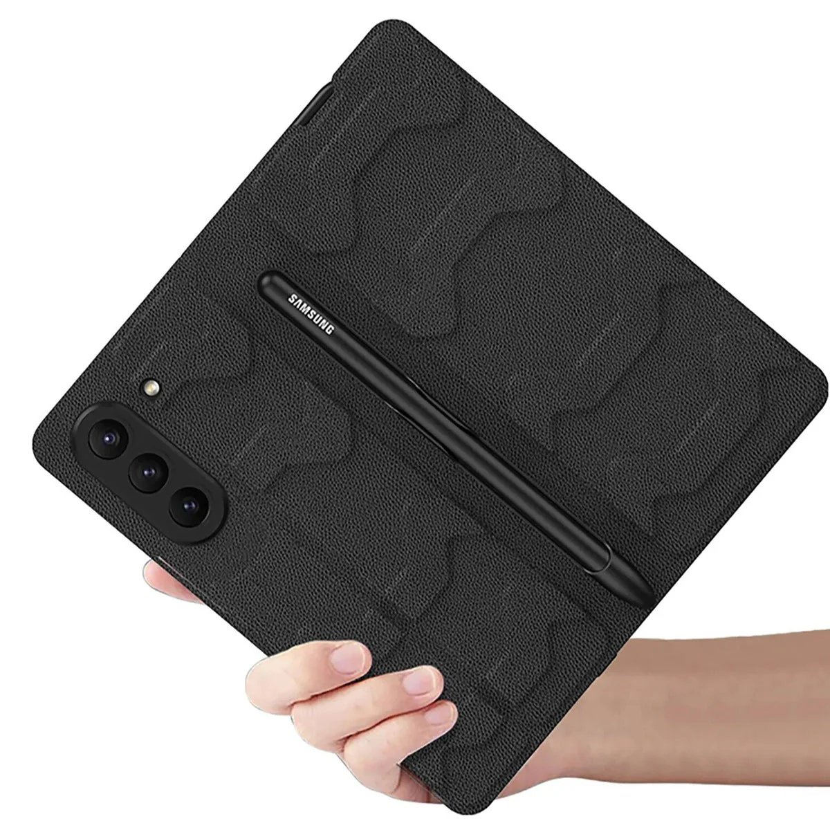 Galaxy Z Fold5 Shell Film Integrated Warrior Leather Case - Image 11