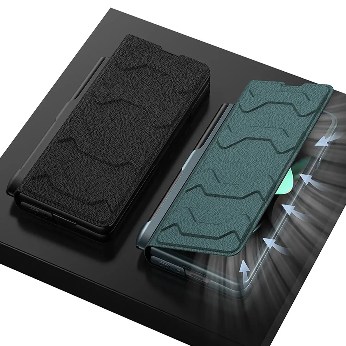 Galaxy Z Fold5 Shell Film Integrated Warrior Leather Case - Image 12