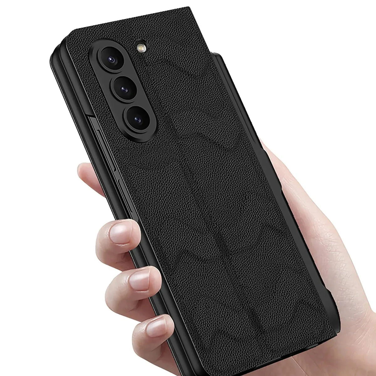 Galaxy Z Fold5 Shell Film Integrated Warrior Leather Case - Image 5