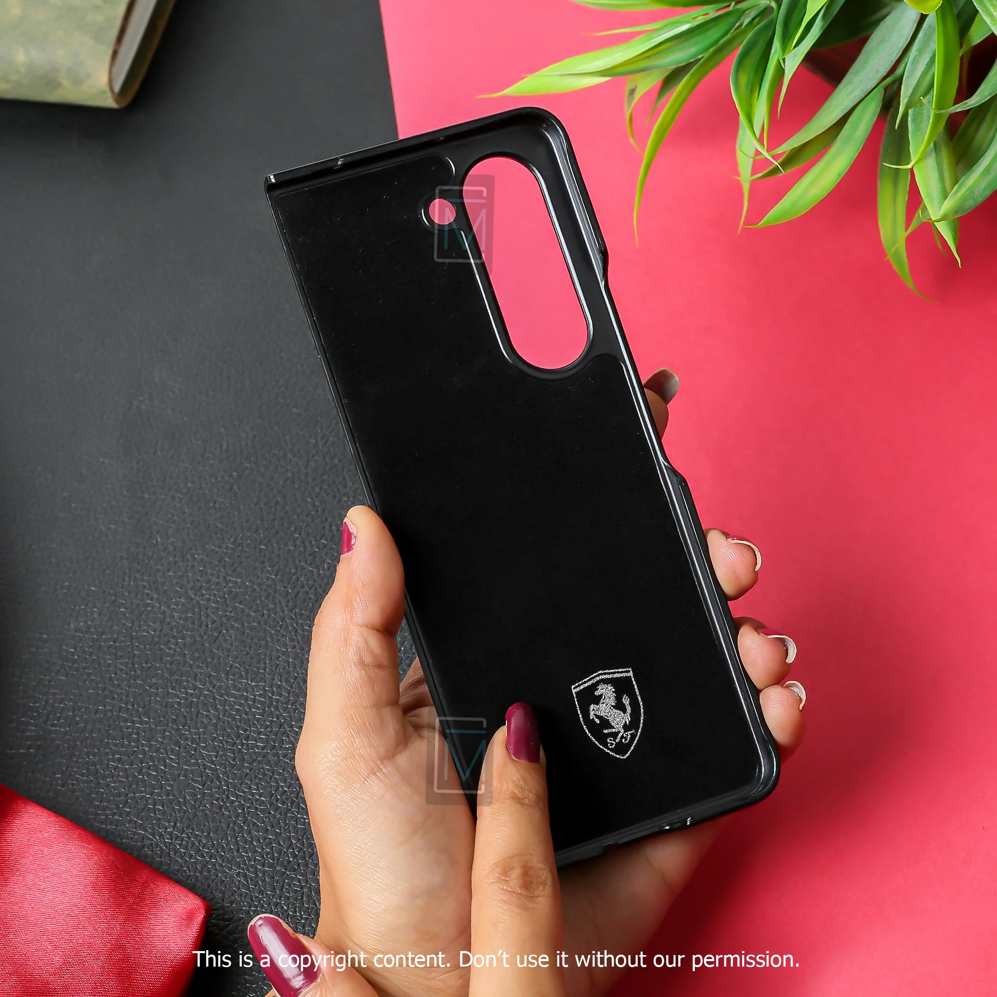 Galaxy Z Fold5 Speed Edition Ferrari Leather Case - Image 6