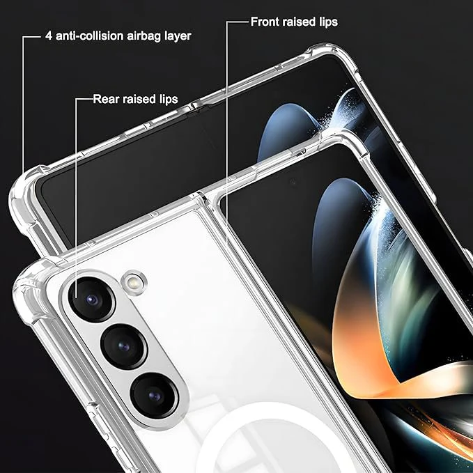Galaxy Z Fold6 Anti-Knock TPU Transparent MagSafe Case - Image 5