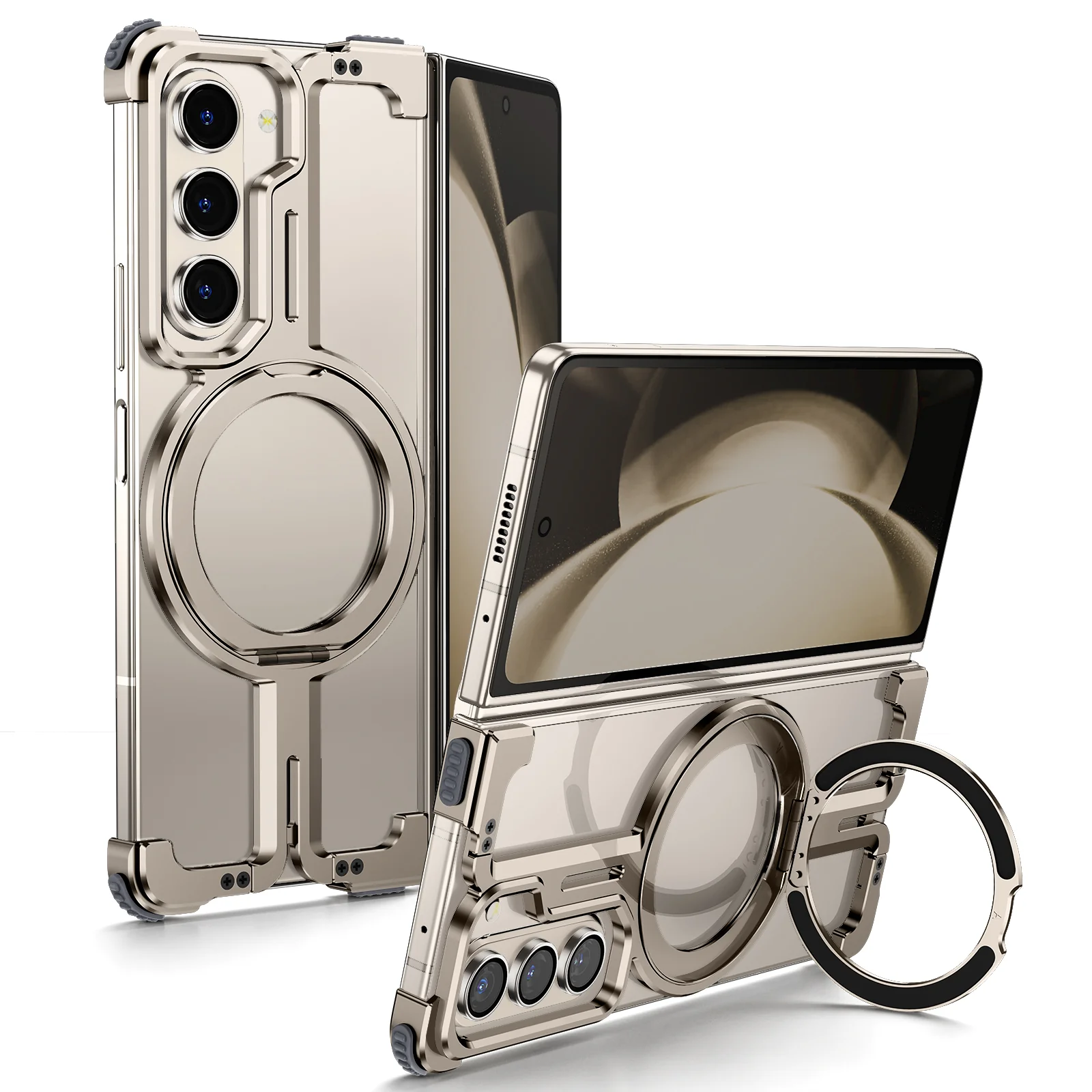 Galaxy Z Fold6 Pivot Guard Magnetic Ring Stand Case - Image 2