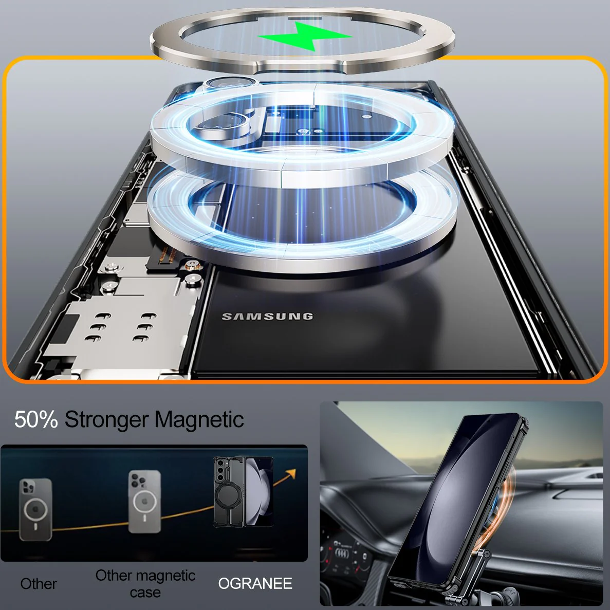 Galaxy Z Fold6 Pivot Guard Magnetic Ring Stand Case - Image 9