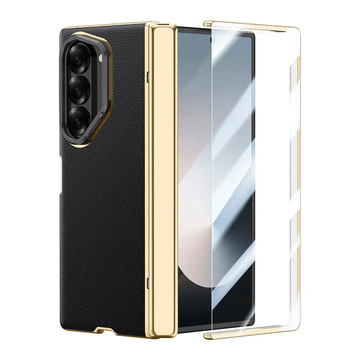 Galaxy Z Fold6 Prestigious Alloy Bracket Leather Case - Image 2