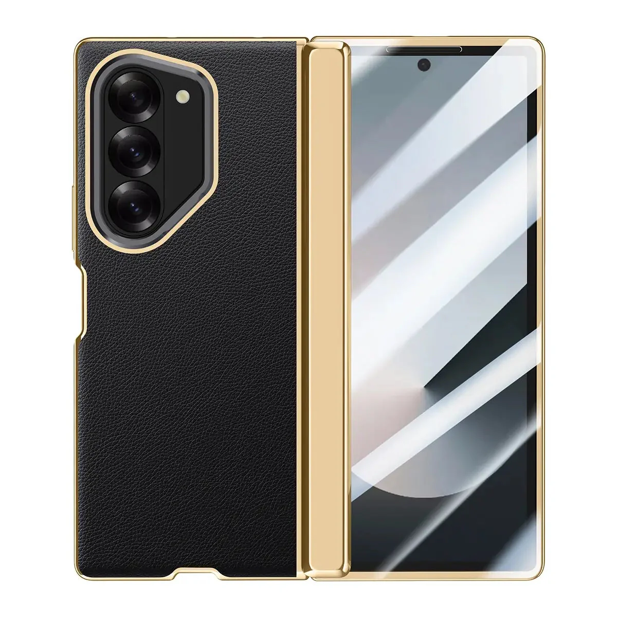 Galaxy Z Fold6 Prestigious Alloy Bracket Leather Case - Image 3