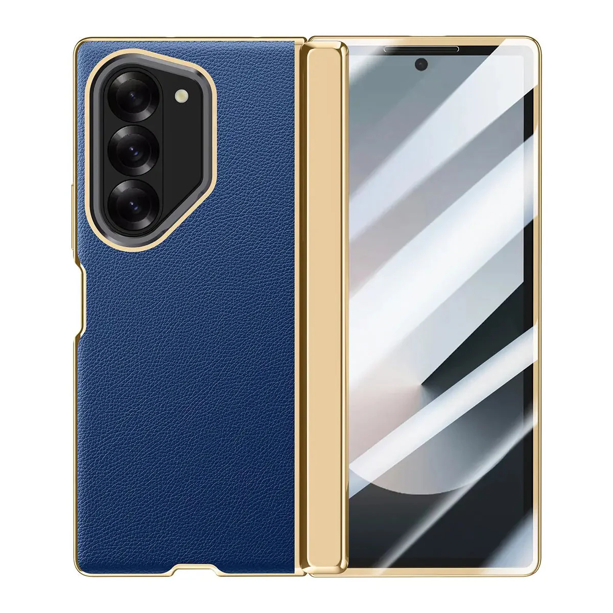 Galaxy Z Fold6 Prestigious Alloy Bracket Leather Case - Image 4