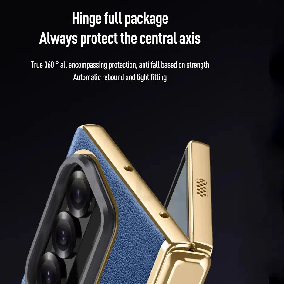Galaxy Z Fold6 Prestigious Alloy Bracket Leather Case - Image 6