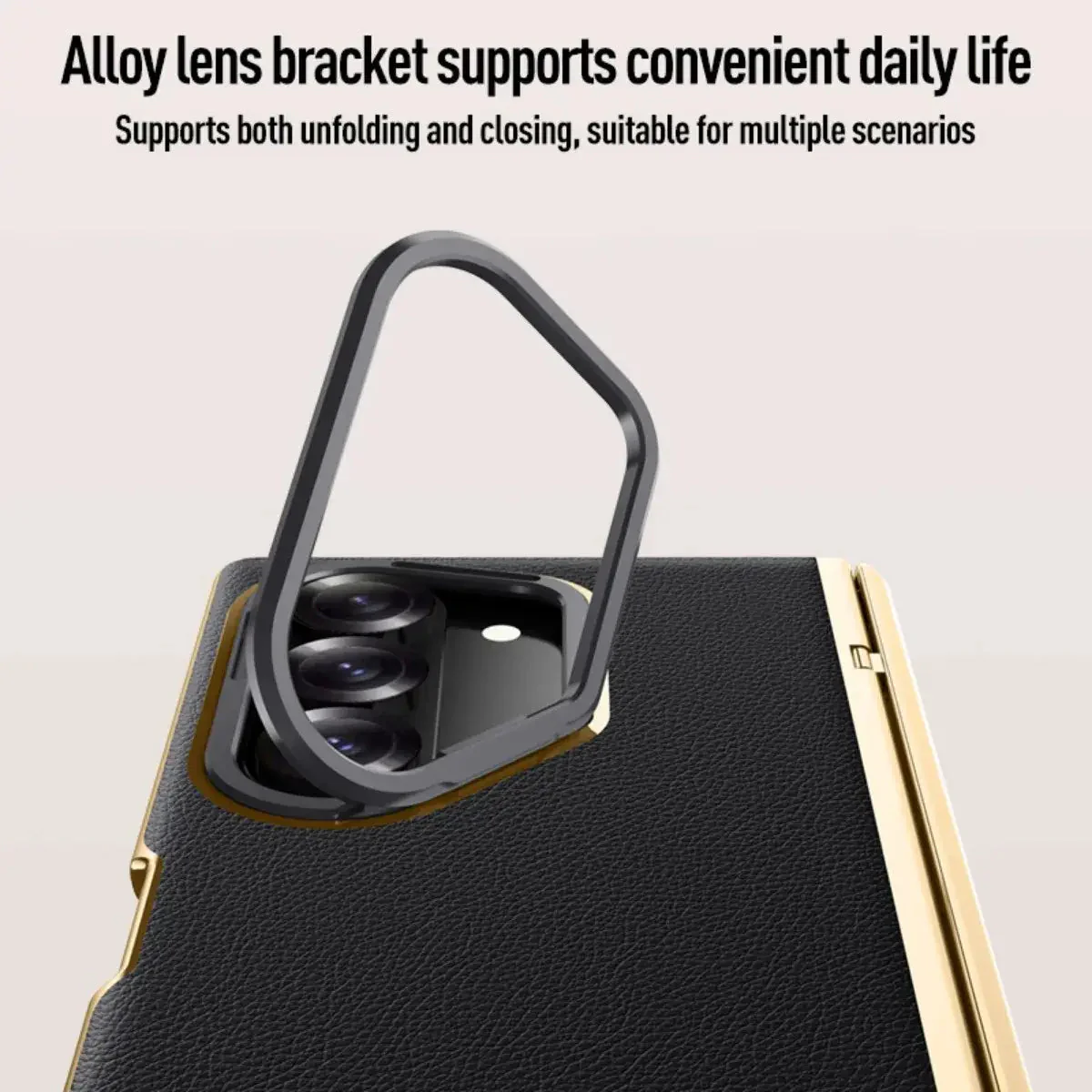 Galaxy Z Fold6 Prestigious Alloy Bracket Leather Case - Image 7
