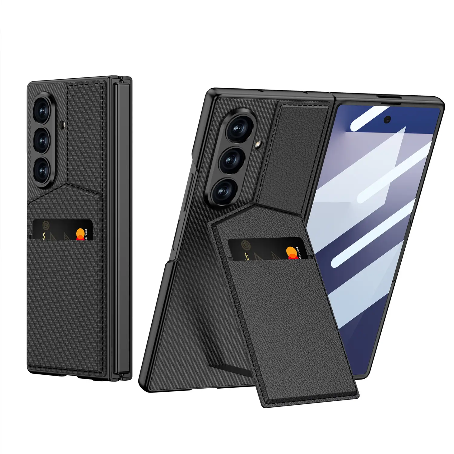 Galaxy Z Fold7 Luxury Magnetic Bracket Card Holder Case - Image 12