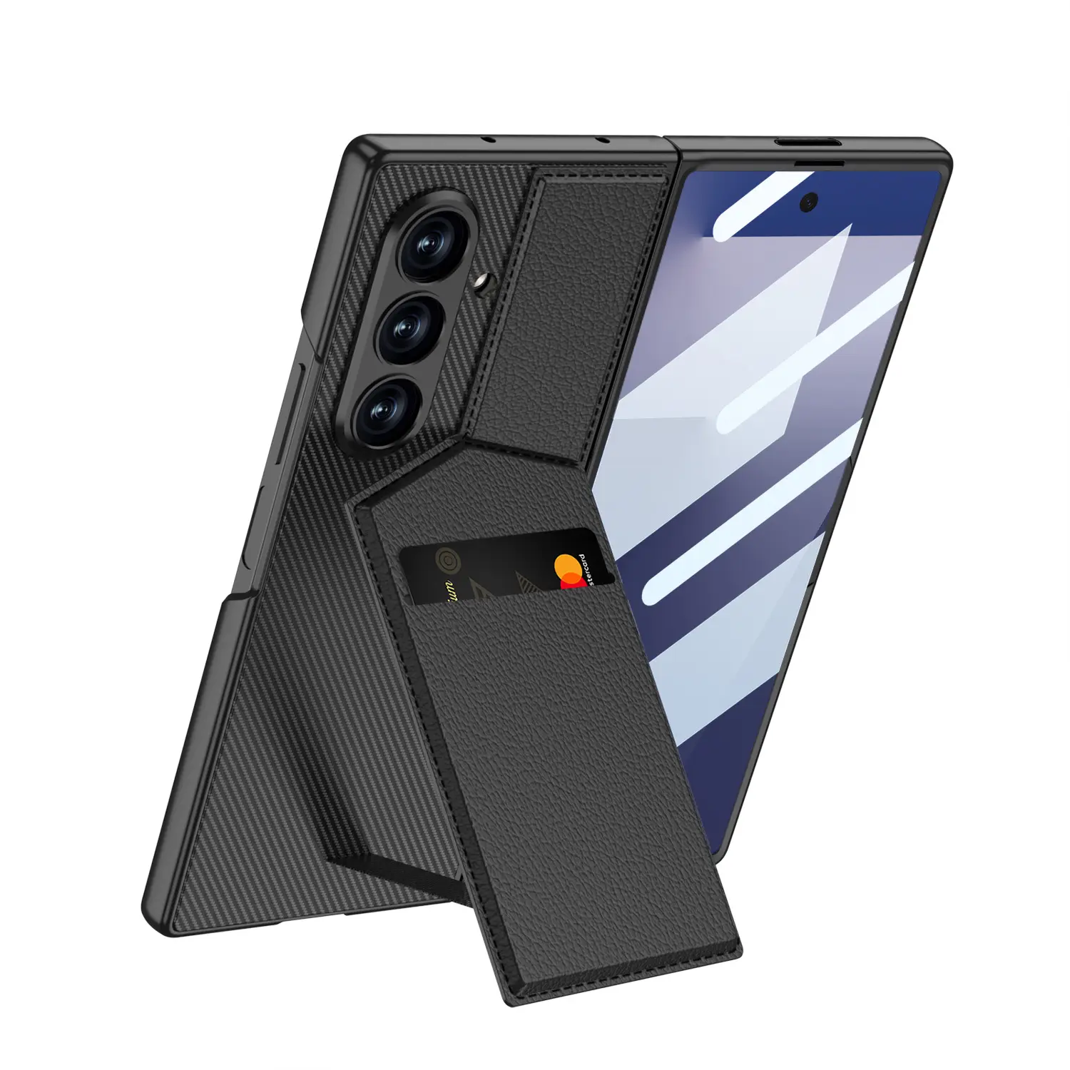 Galaxy Z Fold7 Luxury Magnetic Bracket Card Holder Case - Image 2