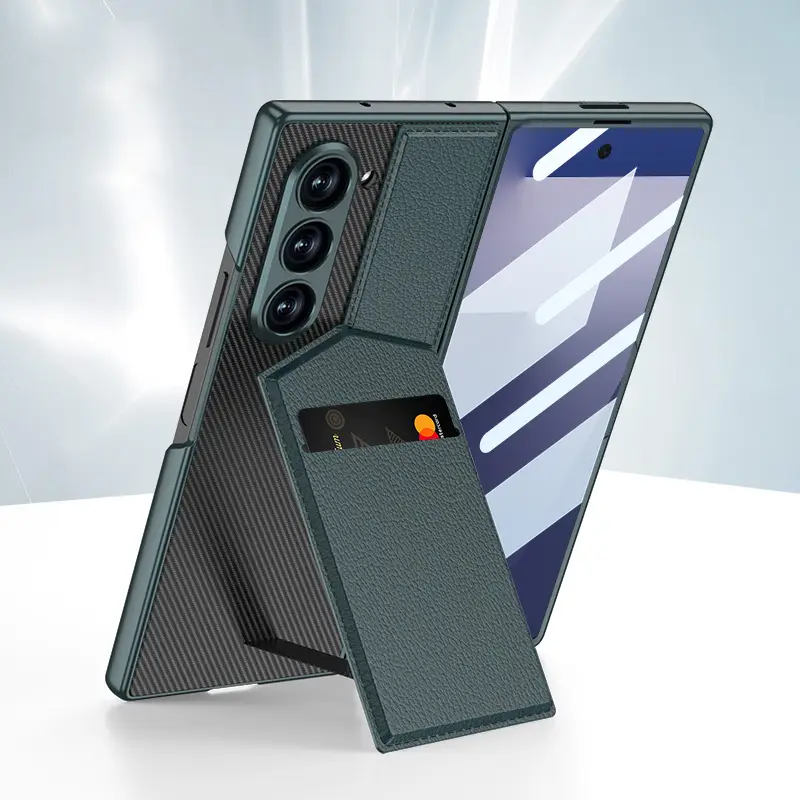 Galaxy Z Fold7 Luxury Magnetic Bracket Card Holder Case - Image 4