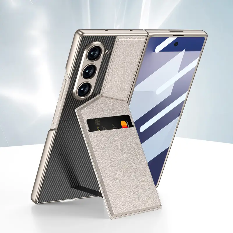 Galaxy Z Fold7 Luxury Magnetic Bracket Card Holder Case - Image 5