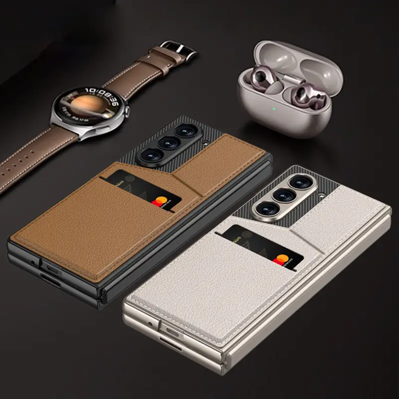 Galaxy Z Fold7 Luxury Magnetic Bracket Card Holder Case - Image 6