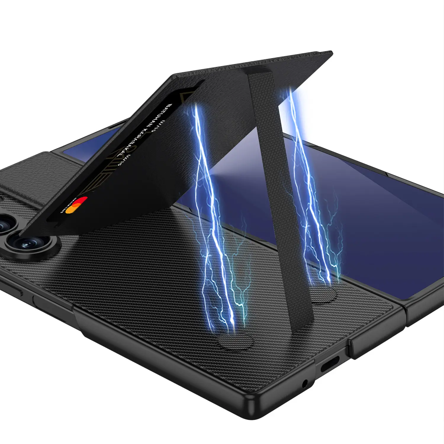 Galaxy Z Fold7 Luxury Magnetic Bracket Card Holder Case - Image 9