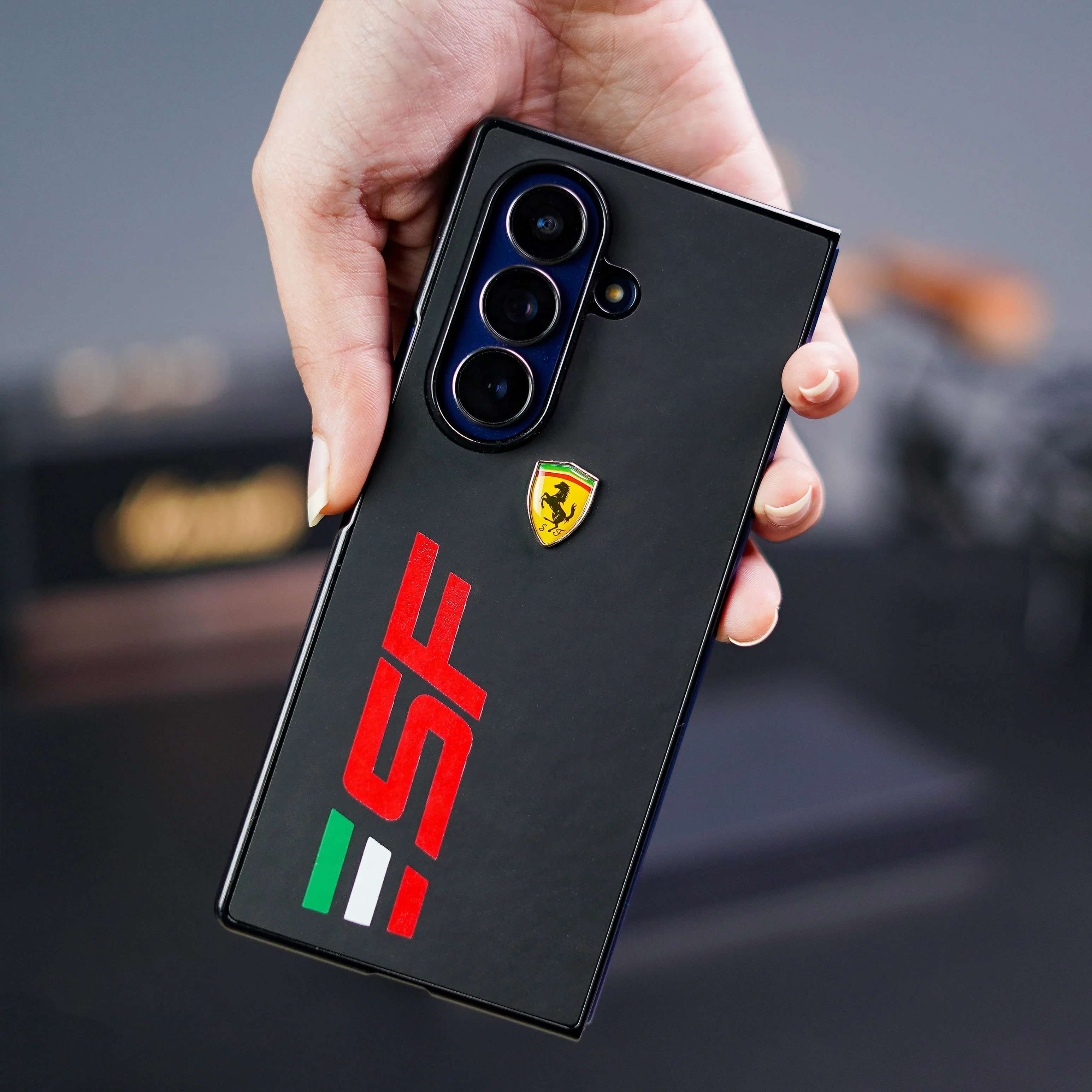 Galaxy Z Fold7 Speed Edition Ferrari Leather Case - Image 3