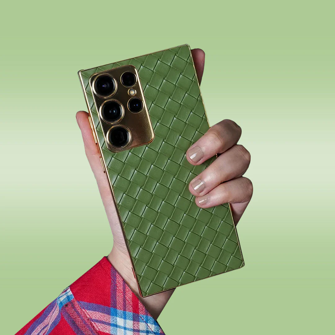 Leather Woven Gold Plated Case - Samsung - Image 4