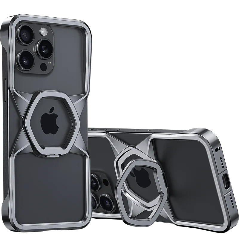 Hexa Shield Metallic Ring Stand Case - iPhone - Image 3