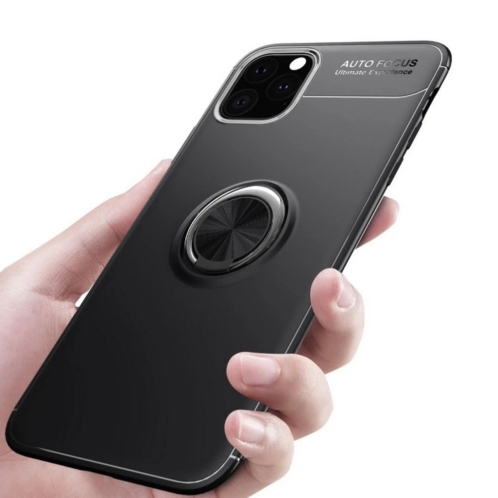 iPhone 11  Metallic Finger Ring Holder Matte Case - Image 3