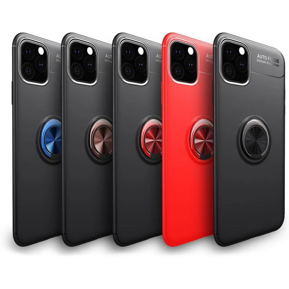 iPhone 11 (3 in 1 Combo) Metallic Ring Case + Tempered Glass + Earphones - Image 7