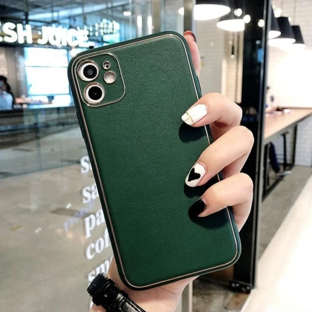 iPhone 11 Pro Leather Textured Gold Plated Case - Image 3
