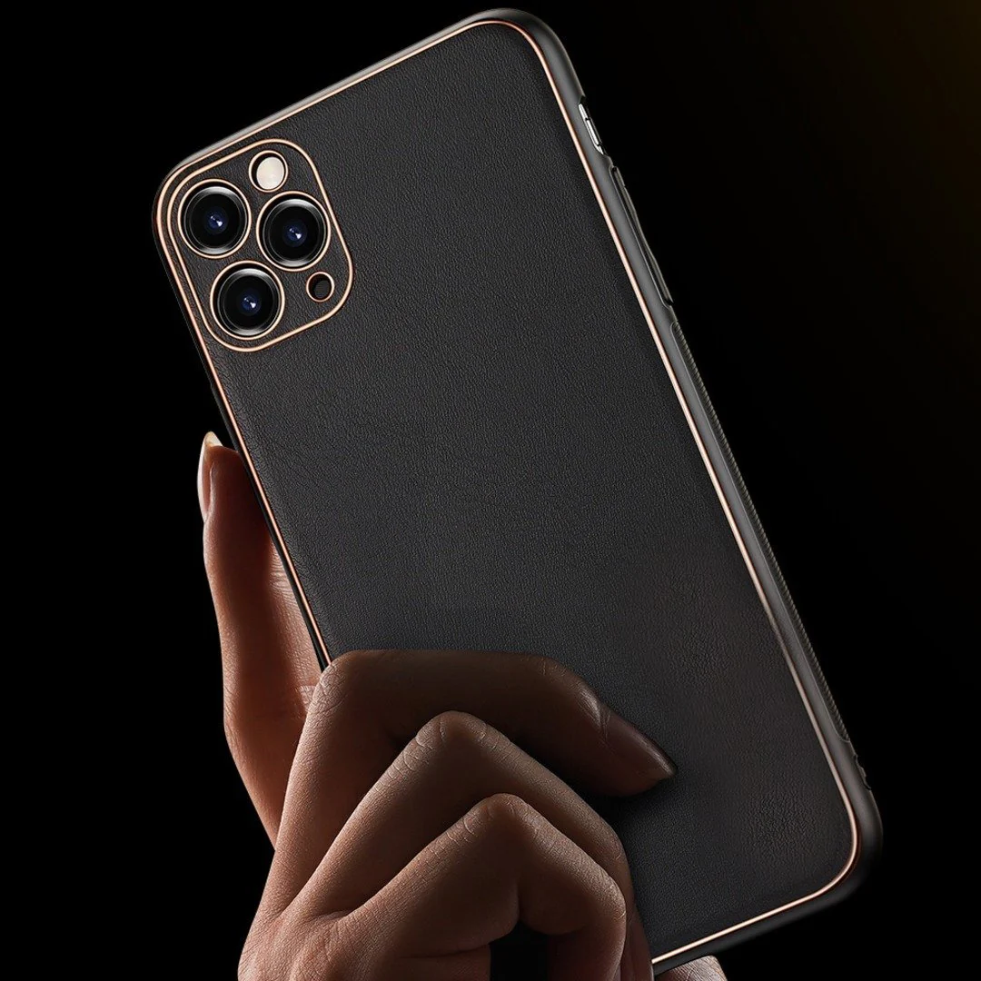 iPhone 11 Pro Leather Textured Gold Plated Case - Image 4