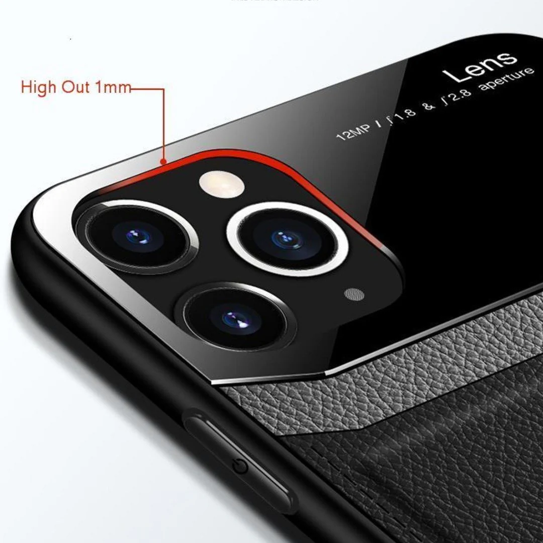 iPhone 11 Pro Max Sleek Slim Leather Glass Case - Image 10