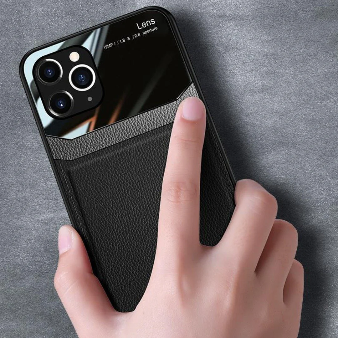 iPhone 11 Pro Max Sleek Slim Leather Glass Case - Image 4