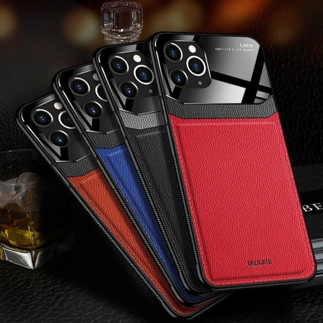 iPhone 11 Pro Sleek Slim Leather Glass Case - Image 12