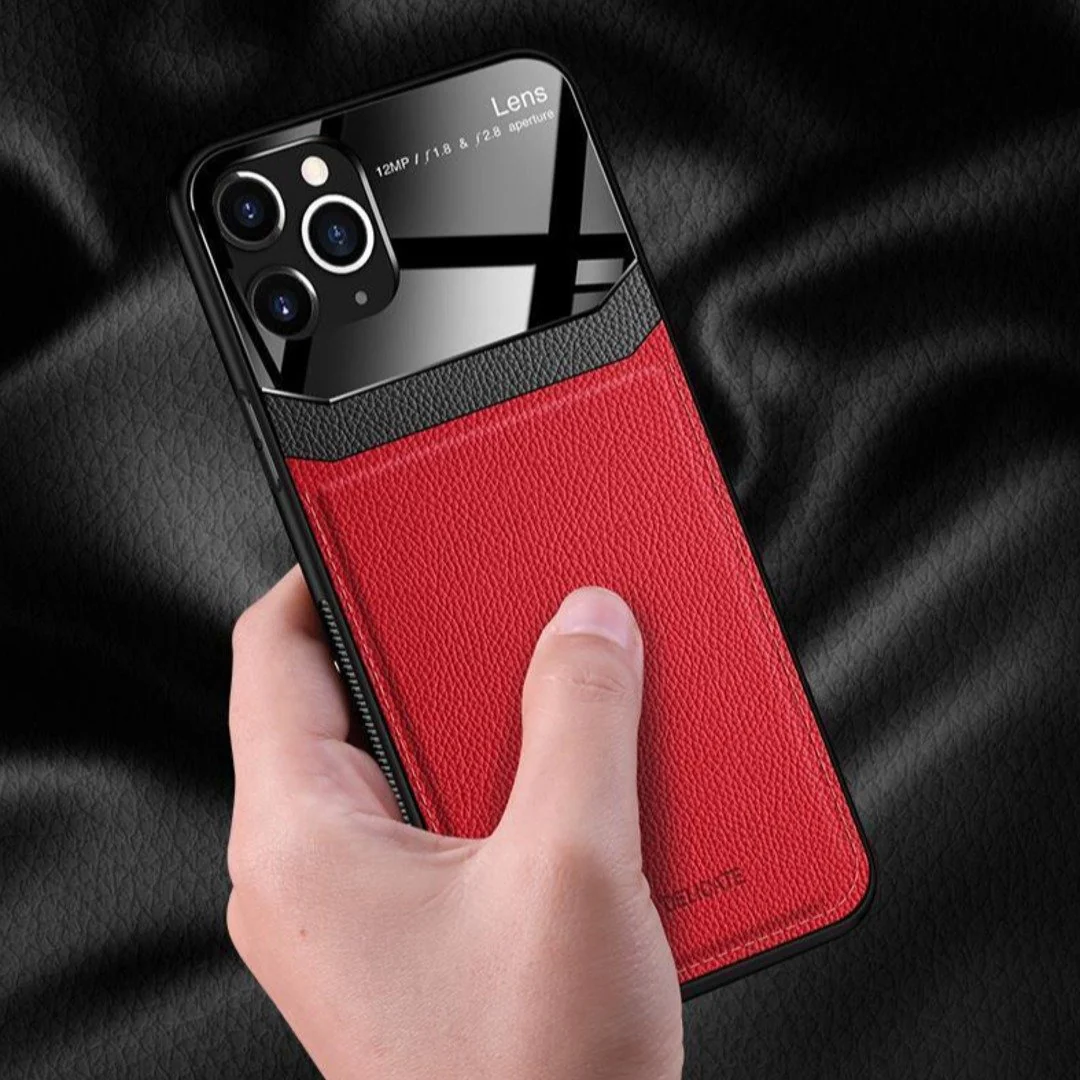 iPhone 11 Pro Sleek Slim Leather Glass Case - Image 3