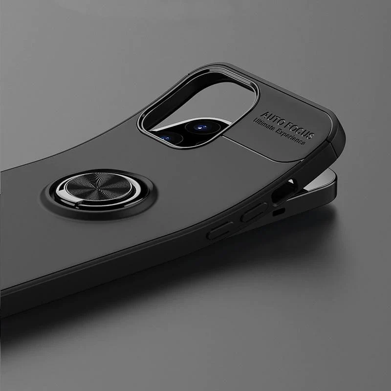 iPhone 12 Metallic Finger Ring Holder Matte Case - Image 2