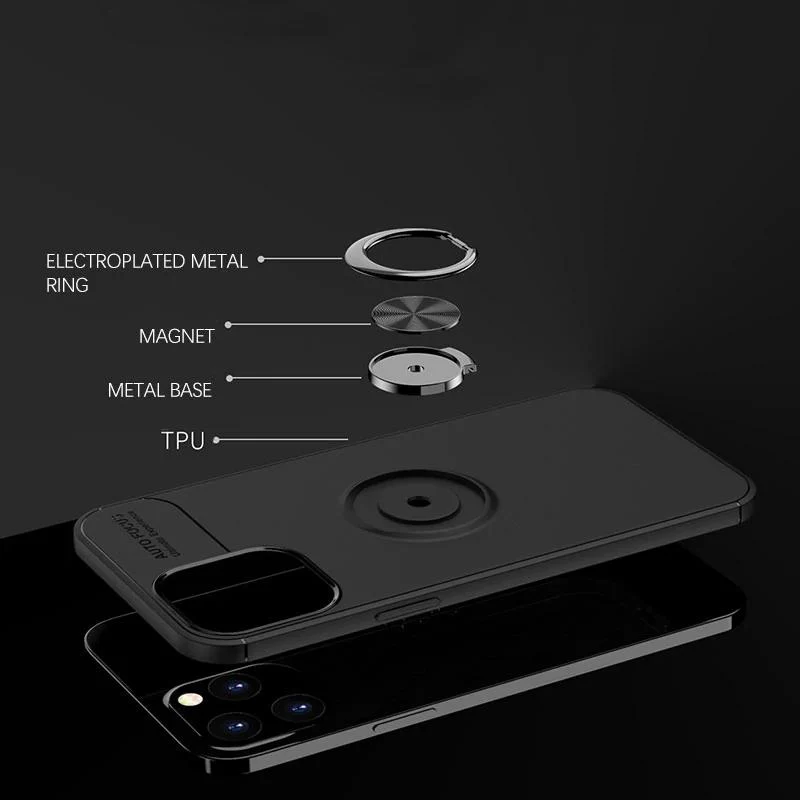 iPhone 12 Metallic Finger Ring Holder Matte Case - Image 5