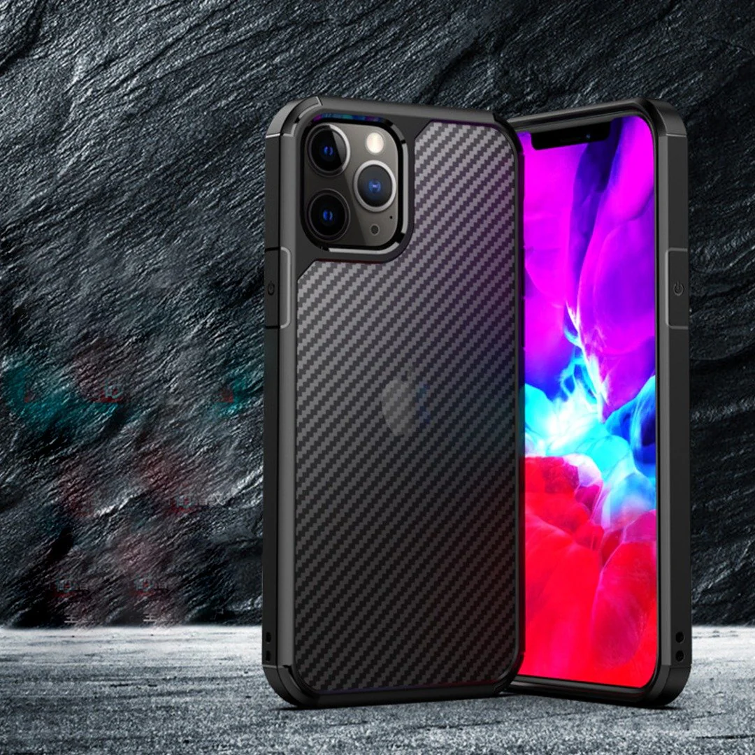 iPhone 12 Pro Max Opaque Matte Carbon Fiber TPU Armor Case - Image 6