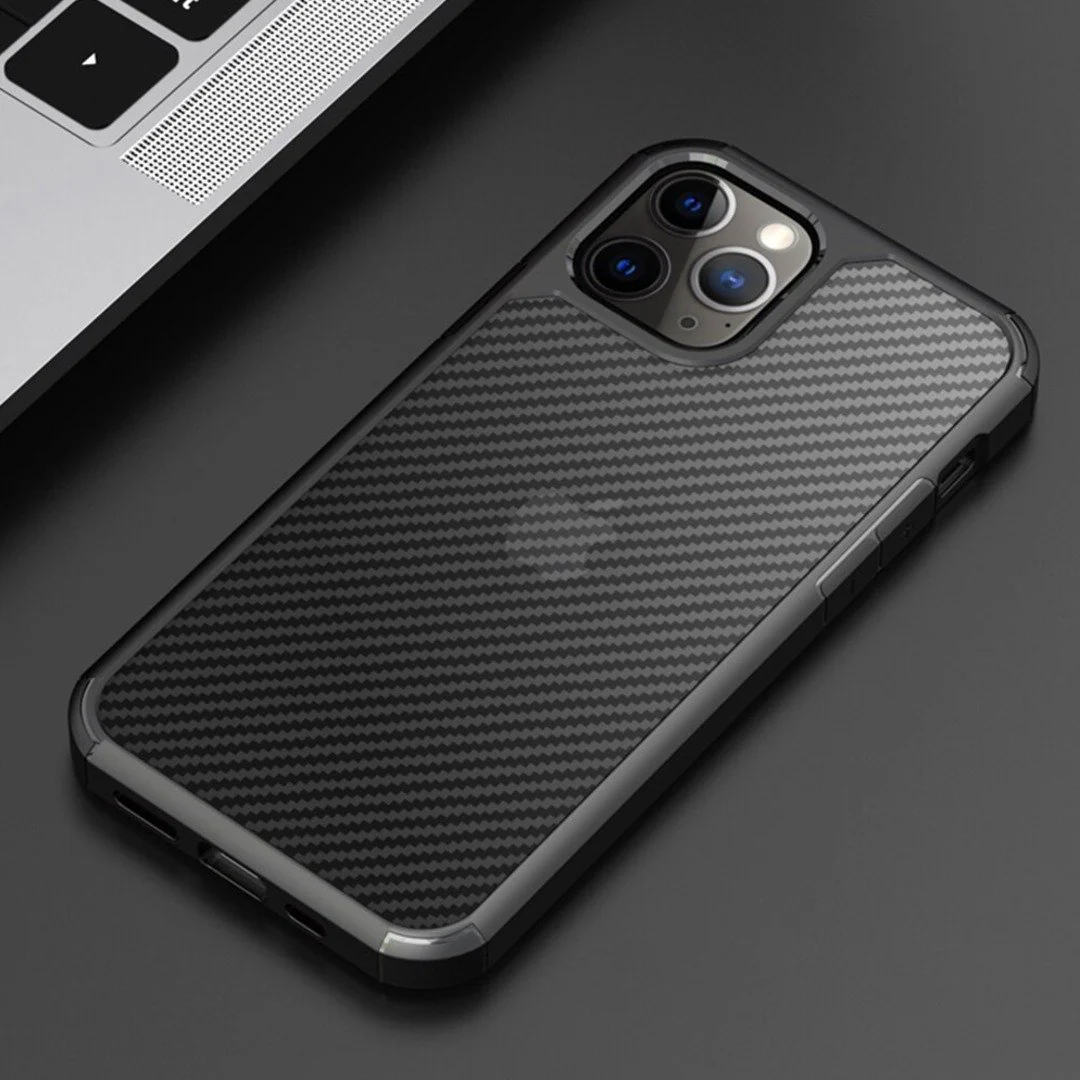 iPhone 12 Pro Max Opaque Matte Carbon Fiber TPU Armor Case - Image 8