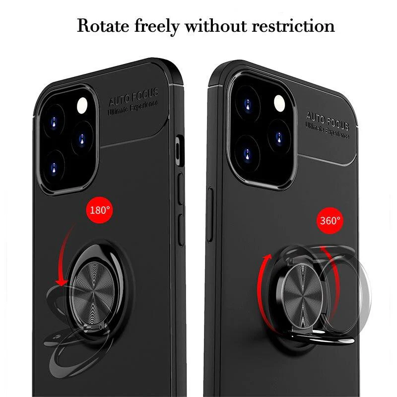 iPhone 12 Pro Metallic Finger Ring Holder Matte Case - Image 3