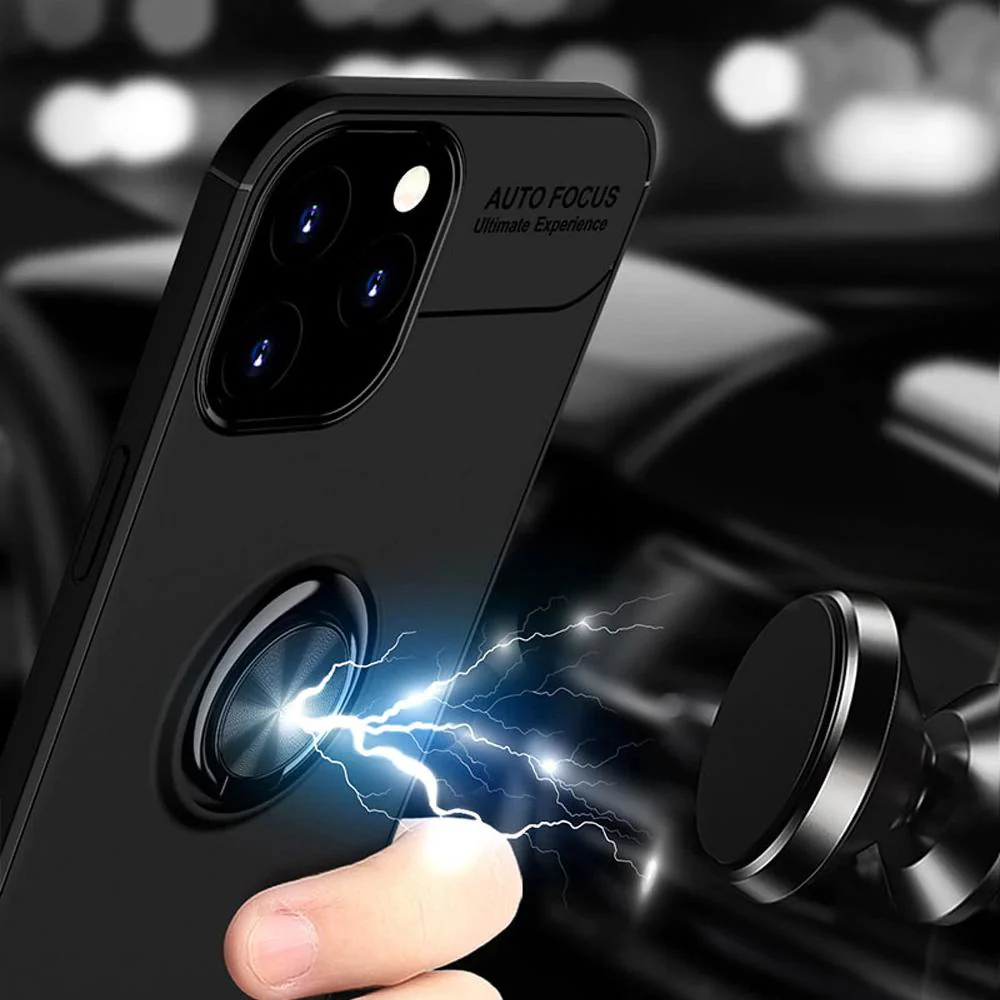 iPhone 12 Pro Metallic Finger Ring Holder Matte Case - Image 4