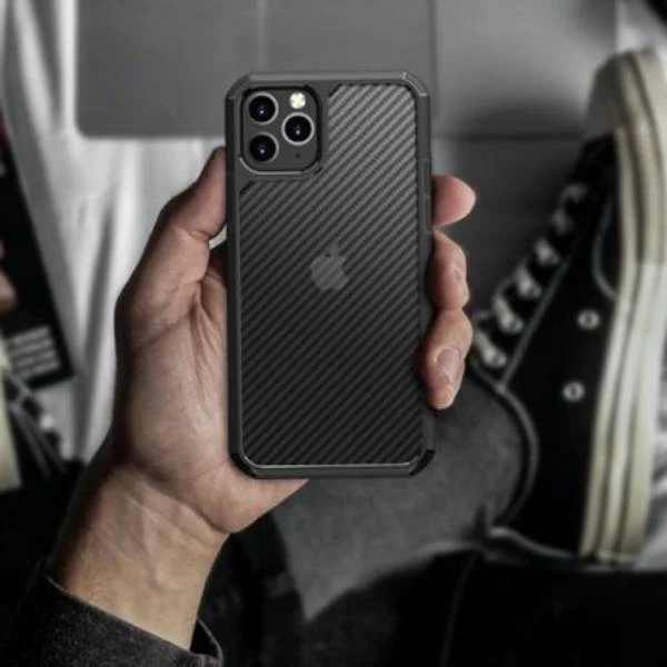 iPhone 12 Pro Opaque Matte Carbon Fiber TPU Armor Case - Image 5