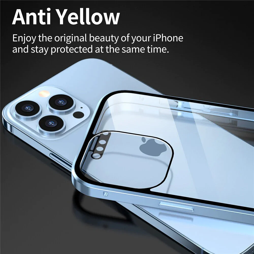 iPhone Series Electronic Auto-Fit (Front+ Back) Glass Magnetic Case - Image 10