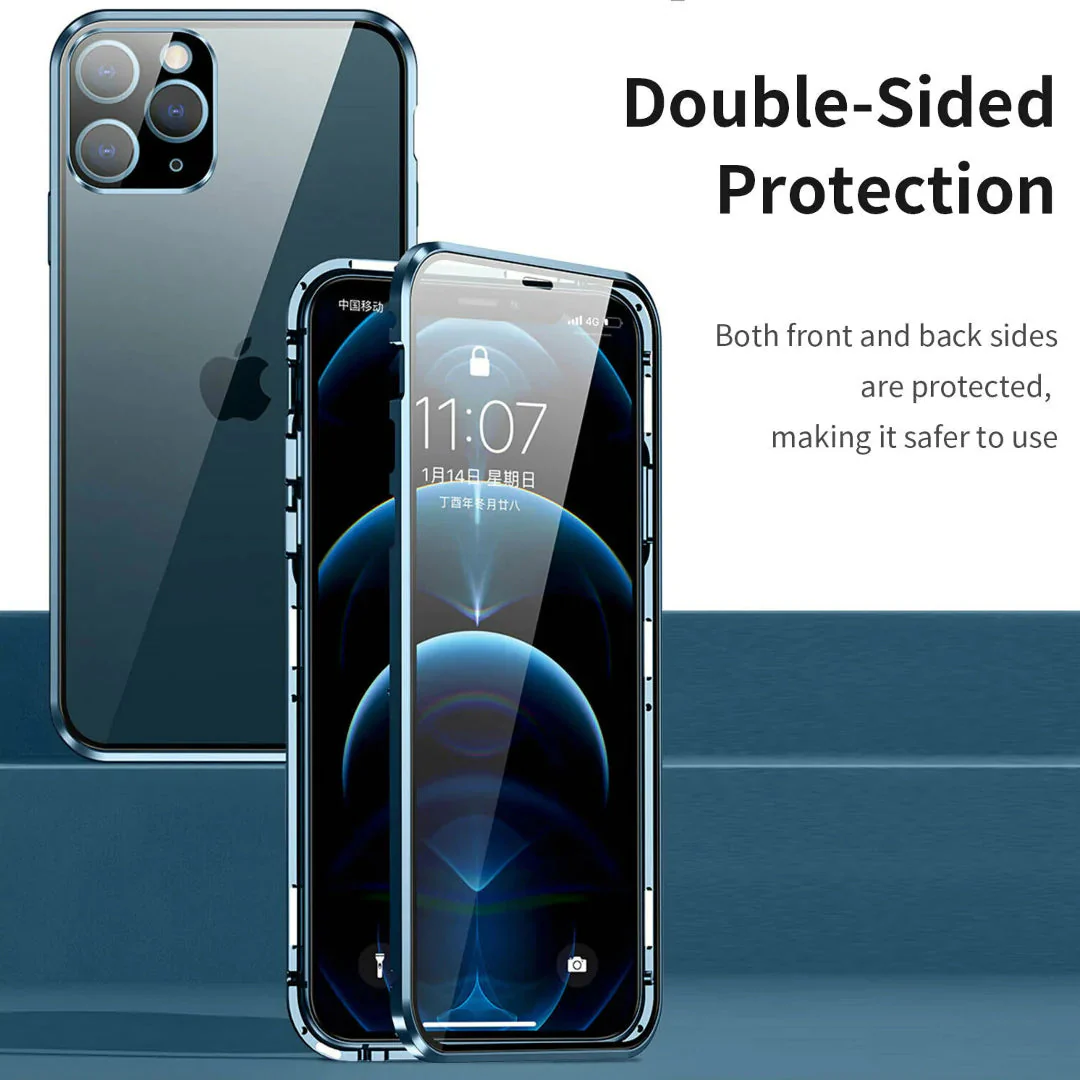 iPhone Series Electronic Auto-Fit (Front+ Back) Glass Magnetic Case - Image 8