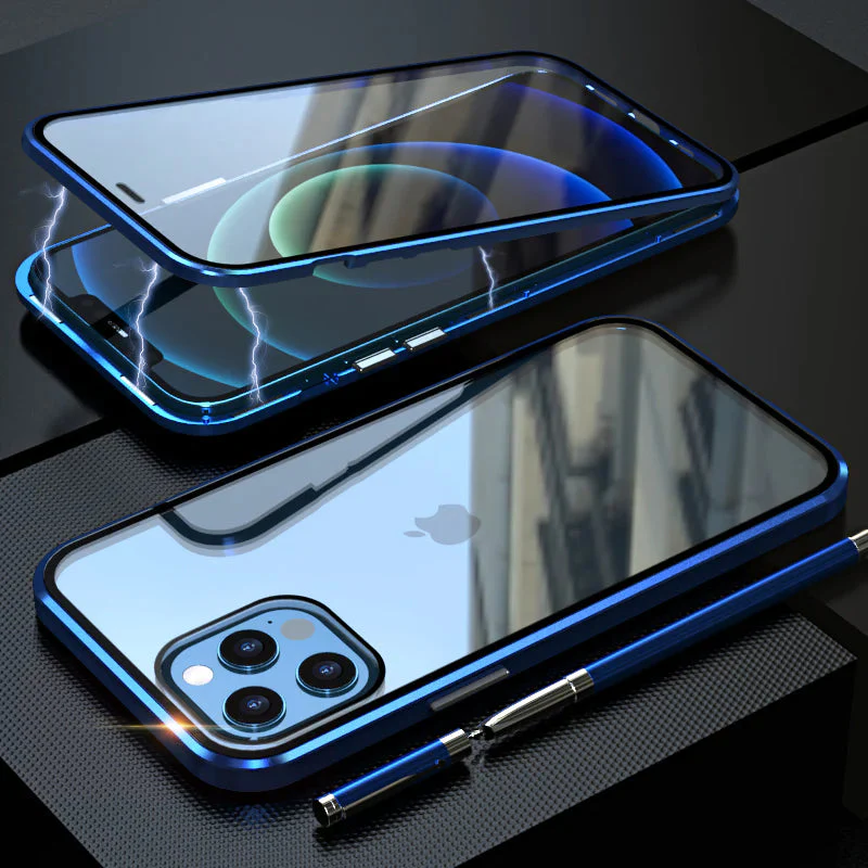 iPhone Series Electronic Auto-Fit (Front+ Back) Glass Magnetic Case - Image 9