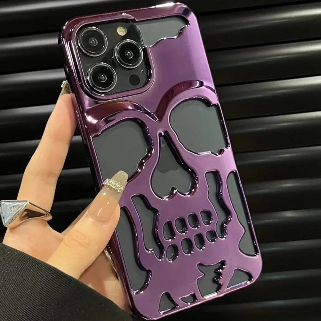 iPhone 12 Series Hollow Skull Design Case - Image 3