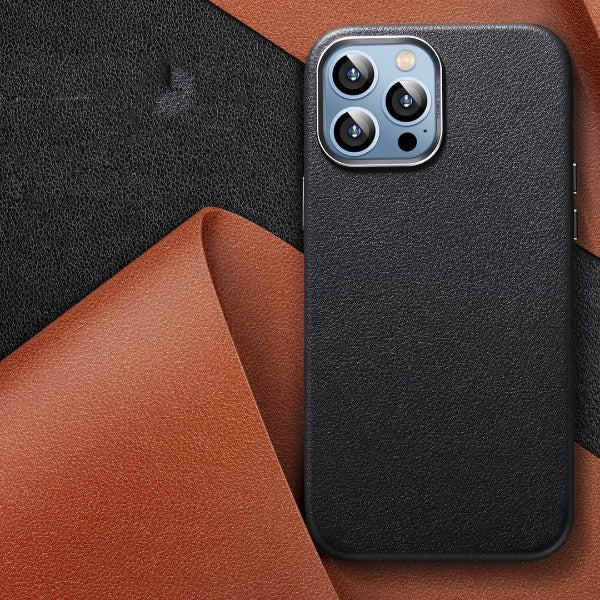 iPhone 13 Series -  Leather Textured Plated Case - Image 3