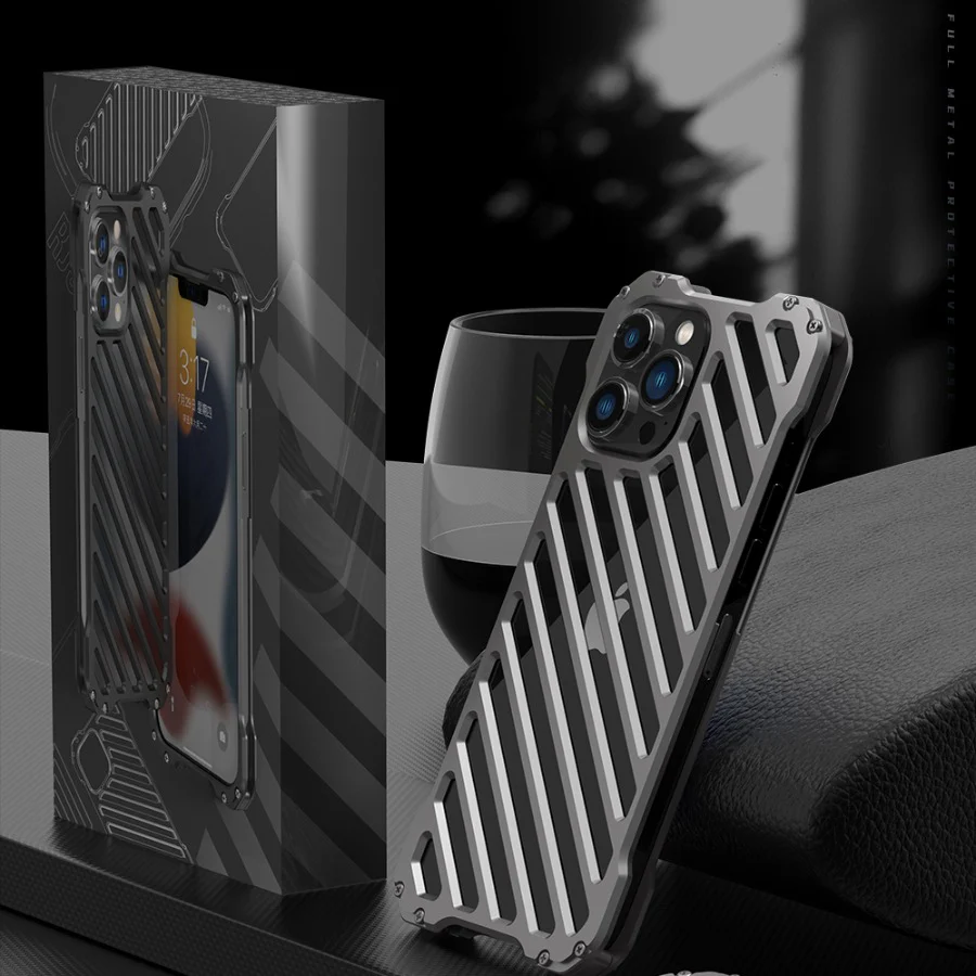 iPhone 13 Series R-Just Aluminium Alloy Grill Case - Image 6