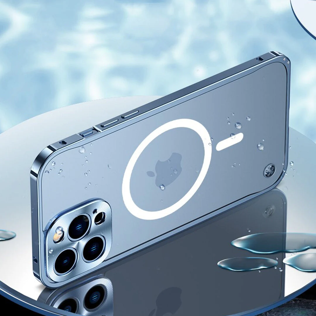 iPhone 14 Plus Frosted Glass Magsafe Edition Magnetic Bumper Case - Image 3