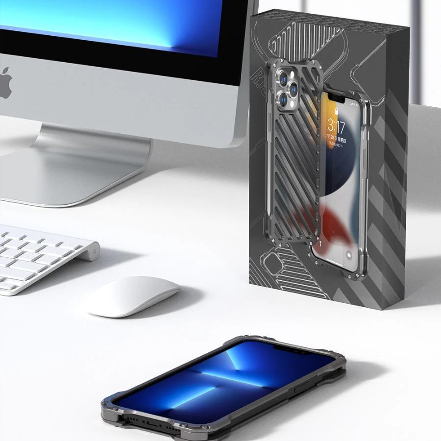 iPhone 14 R-Just Aluminium Alloy Grill Case - Image 6
