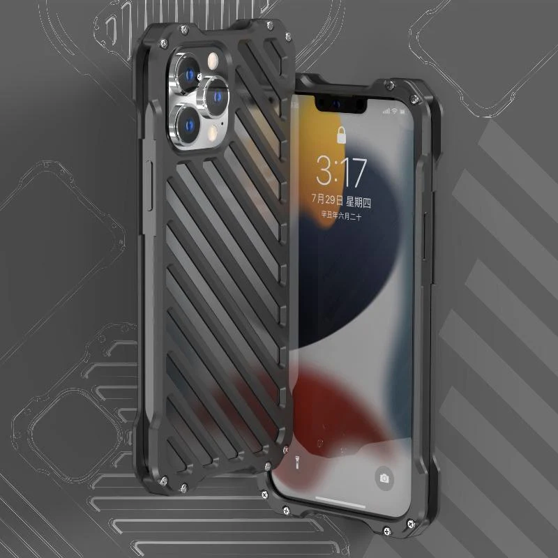iPhone 14 R-Just Aluminium Alloy Grill Case - Image 7