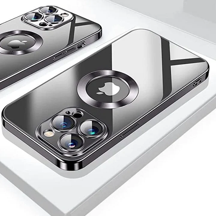 iPhone 14 Series Clear Plating Logo Cut Soft Case - Image 3