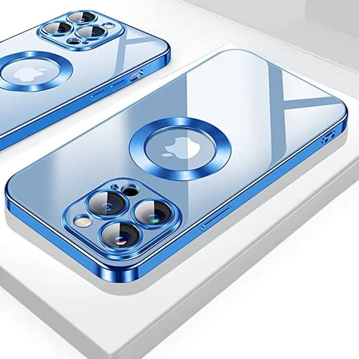 iPhone 14 Series Clear Plating Logo Cut Soft Case - Image 5