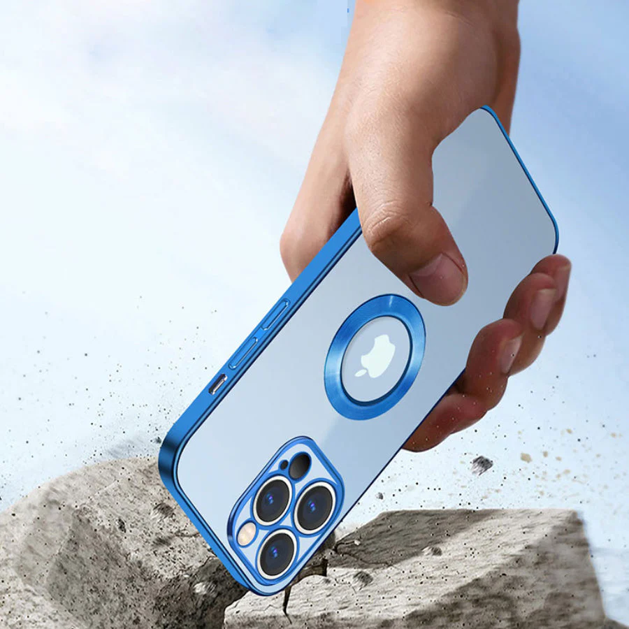 iPhone 14 Series Clear Plating Logo Cut Soft Case - Image 7