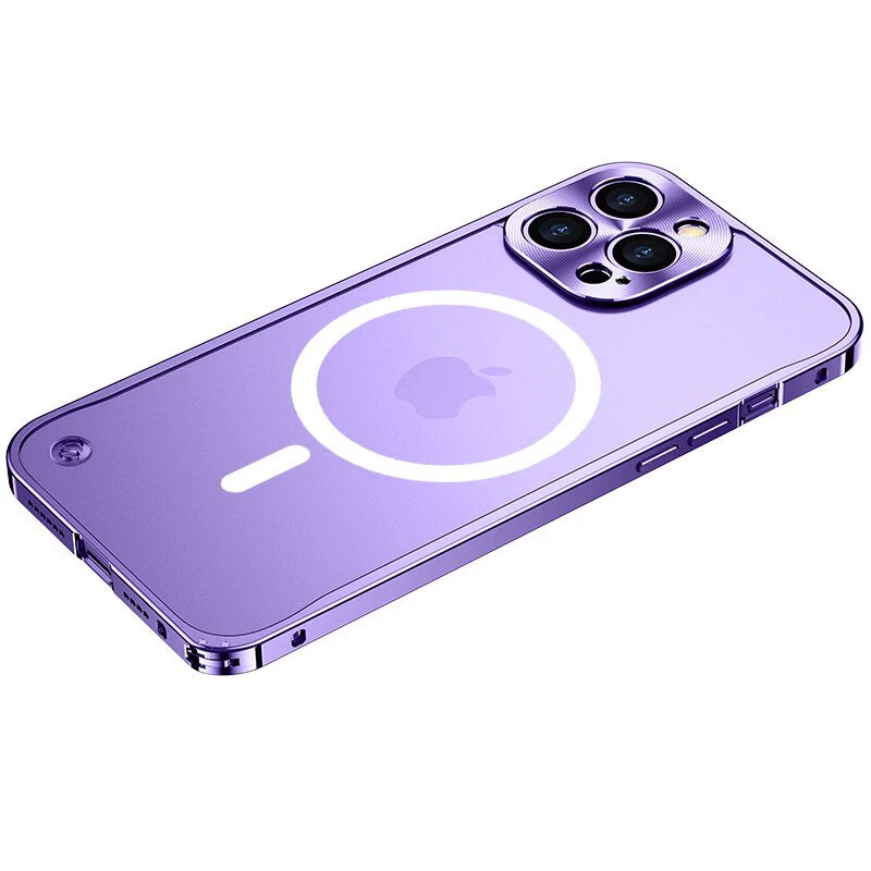 iPhone 14 Series Frosted Glass Magsafe Edition Magnetic Bumper Case - Image 7