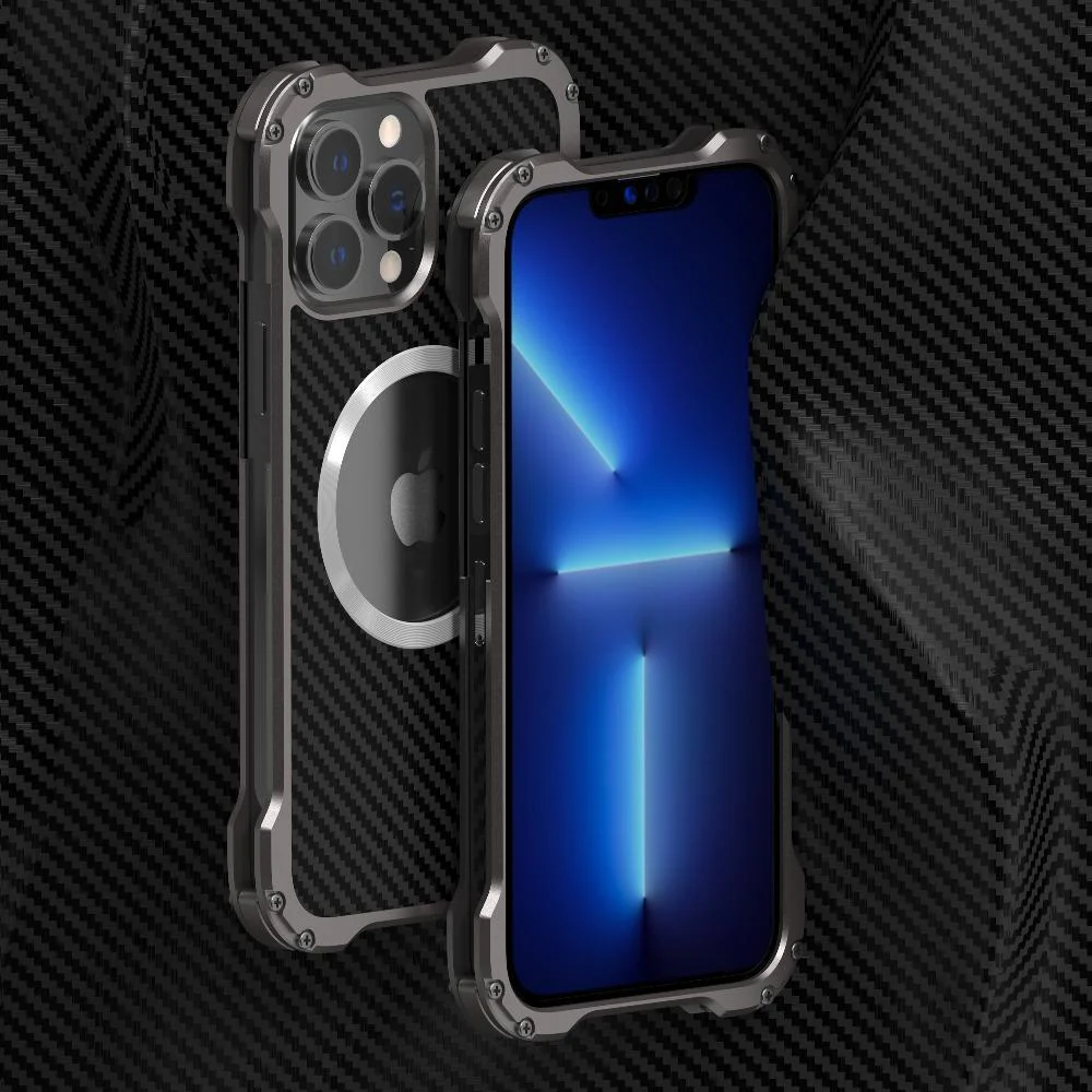 iPhone 14 Series R-Just Aluminium Carbon Fiber Case - Image 11